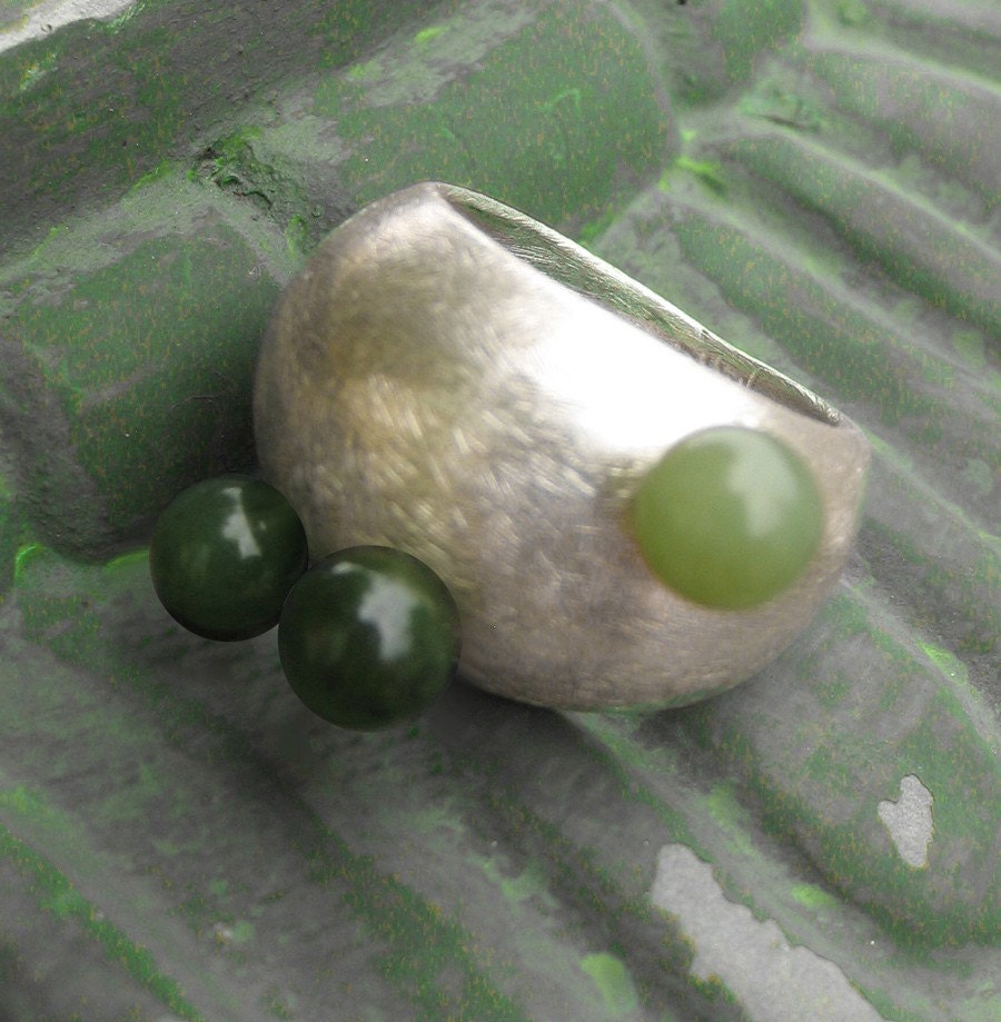 Dome Ring with Jade