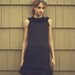 Coco Black Silk Chiffon and Lace Backless Dress with satin bow MADE TO ORDER