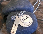Stacked 26.2 Marathon or 13.1 Half Necklace