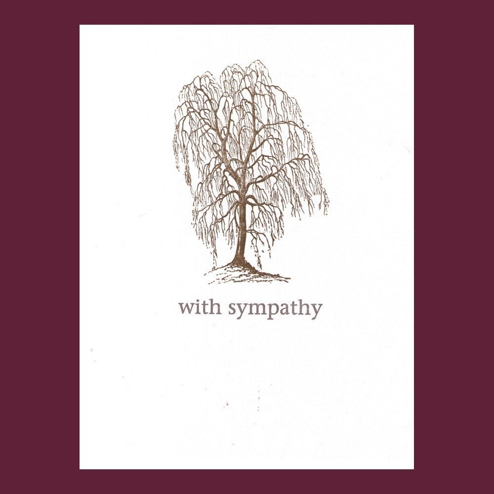 with sympathy - letterpress card