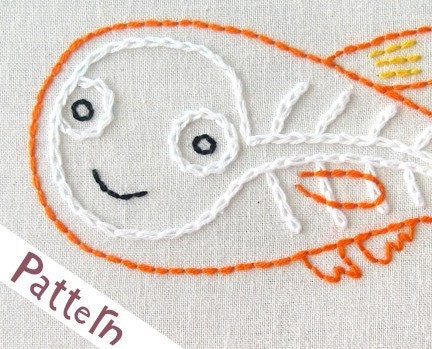 X Xray Fish INSTANT DOWNLOAD PDF embroidery pattern