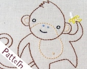 M Monkey INSTANT DOWNLOAD PDF embroidery pattern