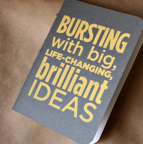 Bursting with Brilliance (yellow) Screenprinted Notebook - Unlined Pages