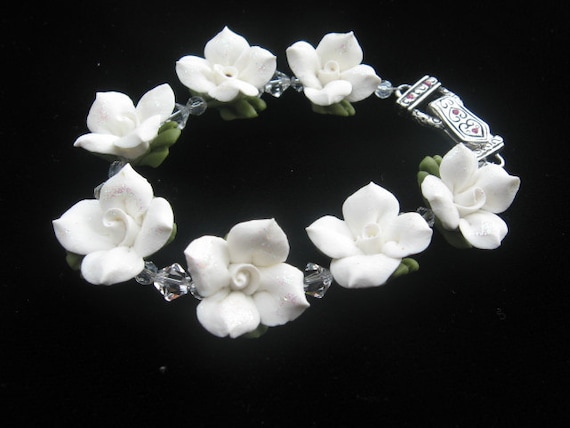 White Floral Bracelet