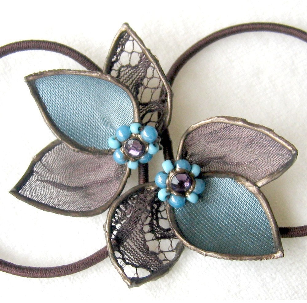 Brown and Blue gurplettes - 1 pair