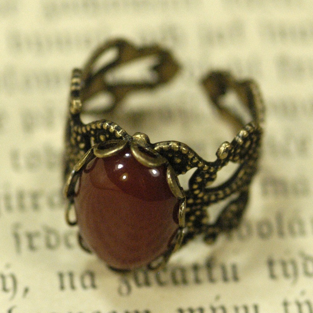 Carnelian Filigree Ring