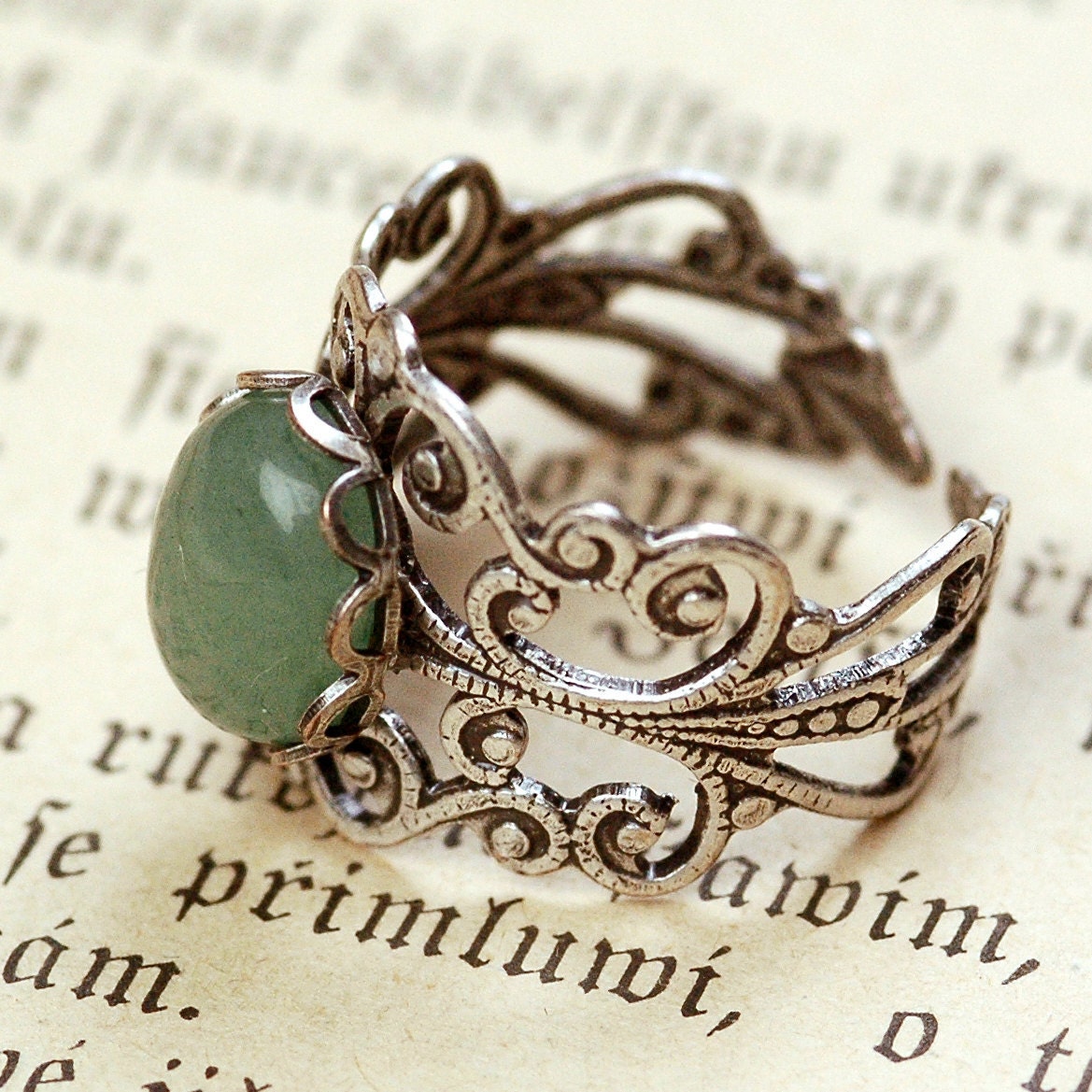 Silver Aventurine Ring