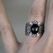 Filigree Ring - Black Onyx Stone in Silver 10x8mm