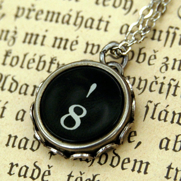 Vintage Typewriter Key Necklace- 8