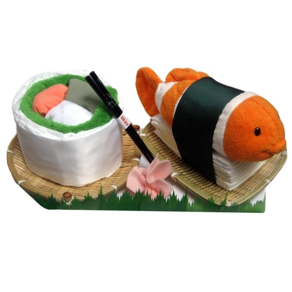 Custom for YOU - Diaper Sushi for Baby (C) - Etsy Collaboration with LuLusWoobies