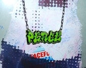 Graffiti Peace Necklace by beebles