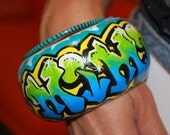 Graffiti Custom Painted Bangle by beebles