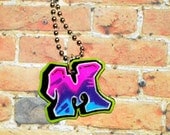 Custom Graffiti Initial Necklace by beebles