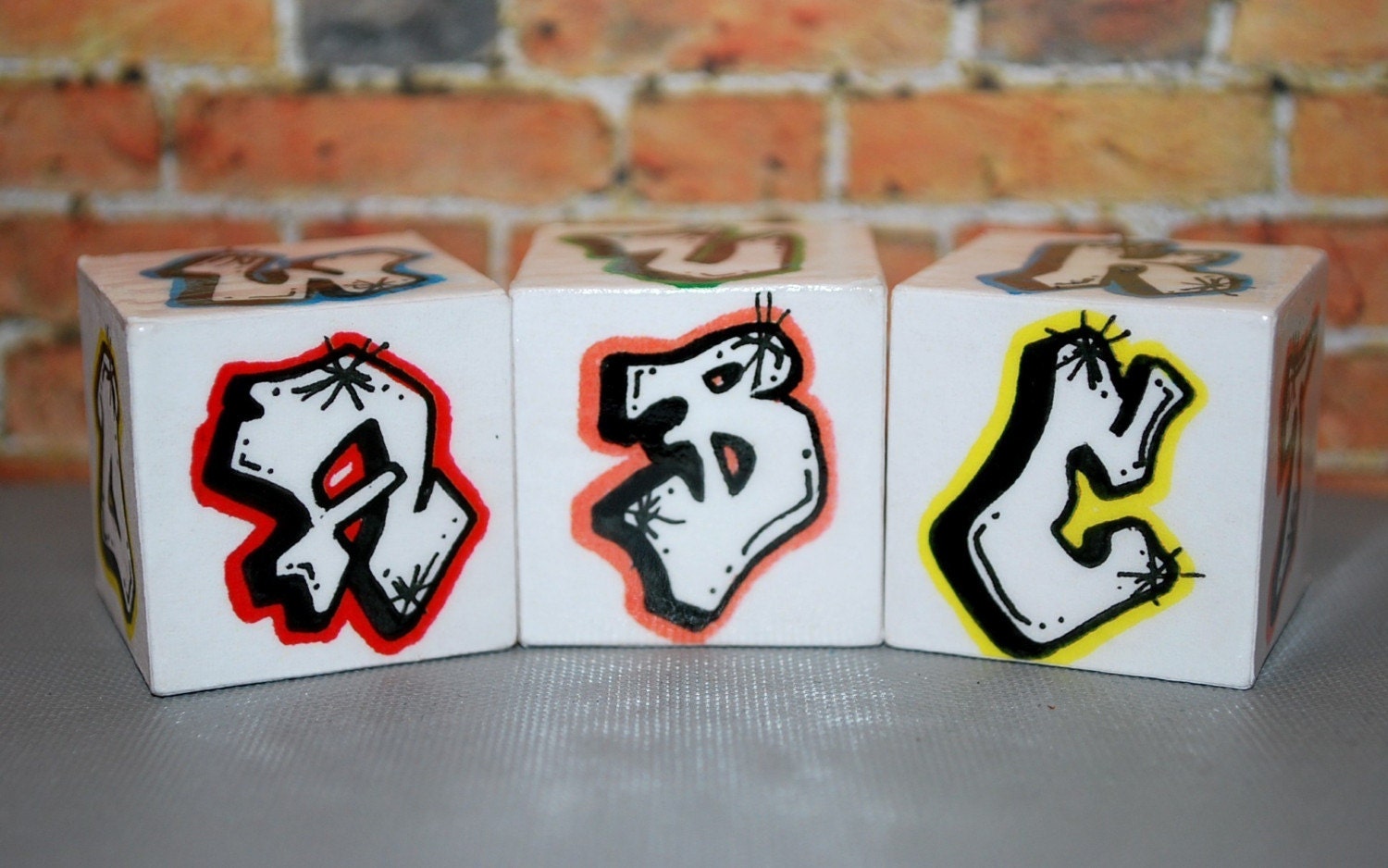 Rockin' Blocks Multi Colored Graffiti ABC Blocks by beebles