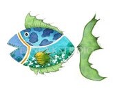 753 FISH Limited Edition ACEO Art Print BY SHARMEN