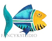 556 FISH 8x10 Limited Edition Art Print GREAT for beach house, dorm room, bath, or kids