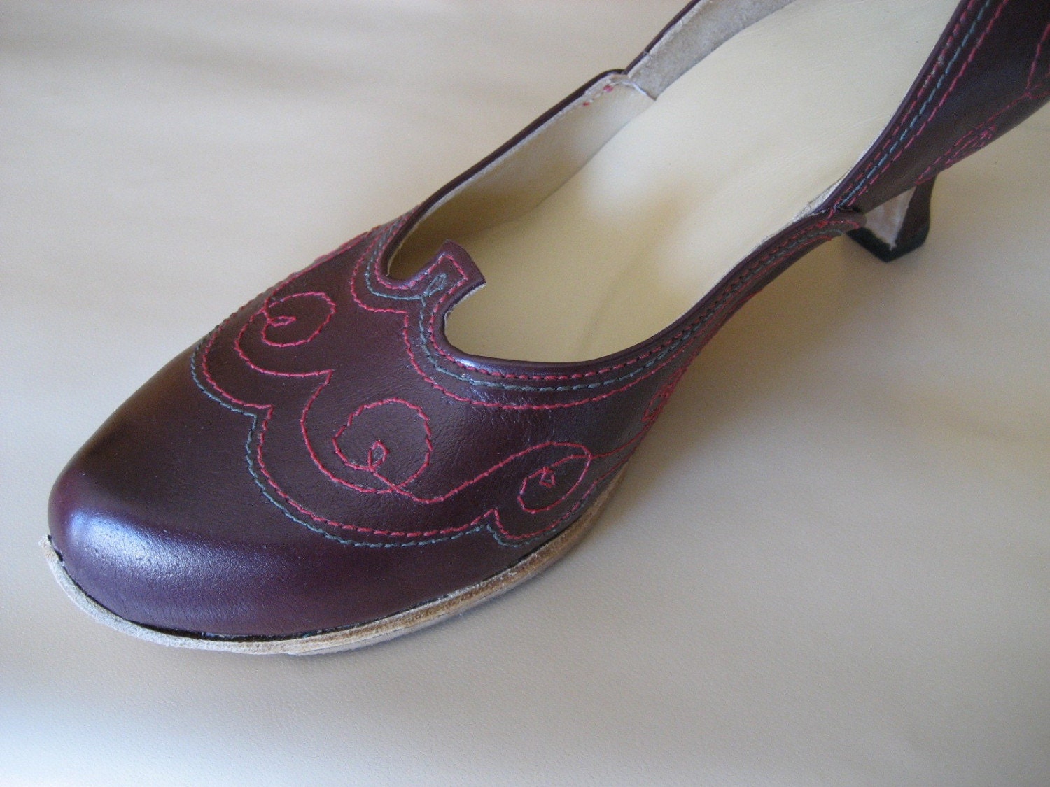 Custom Handmade Heels in Merlot