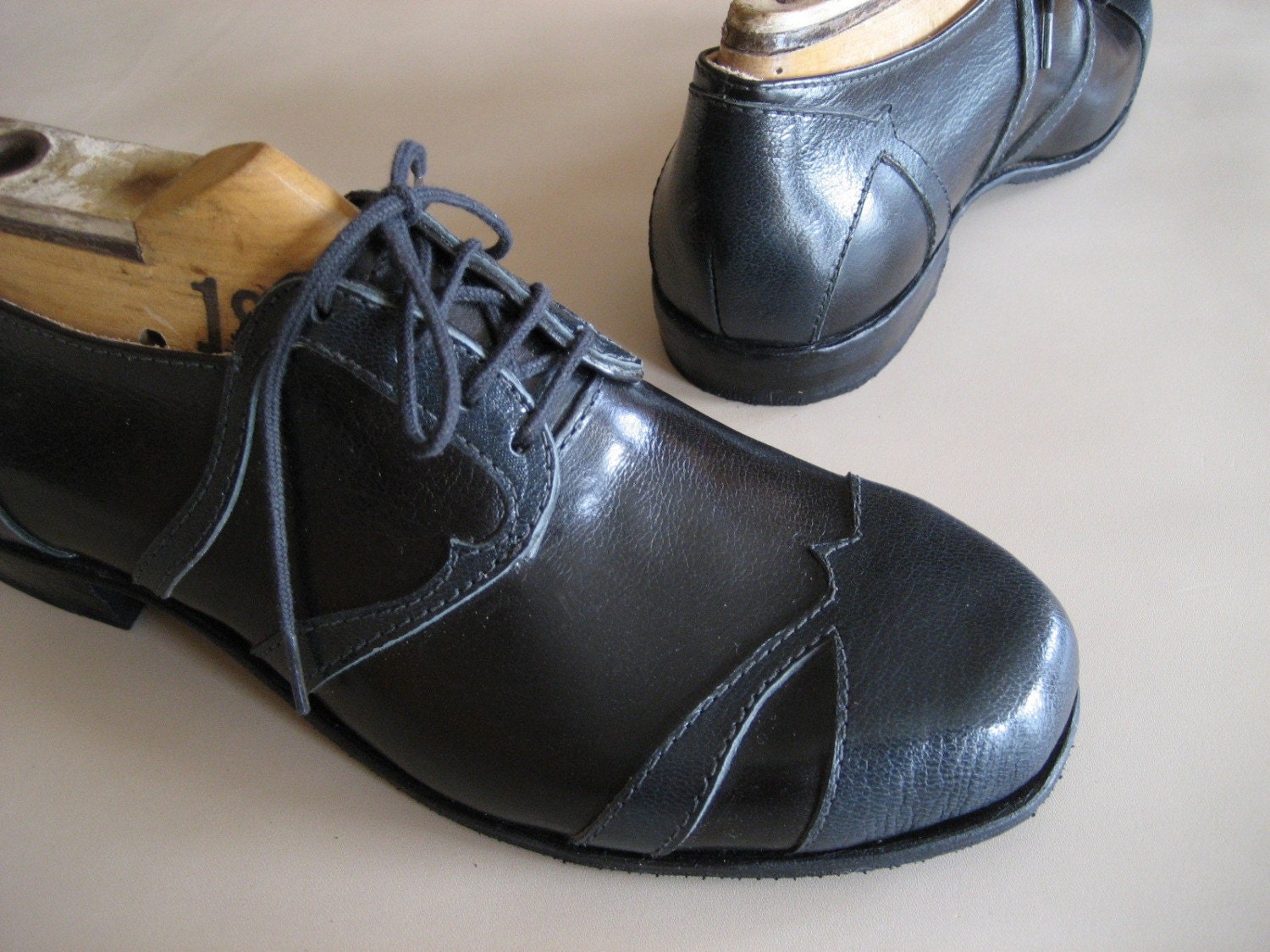 Custom BlueBlack Derby Shoes