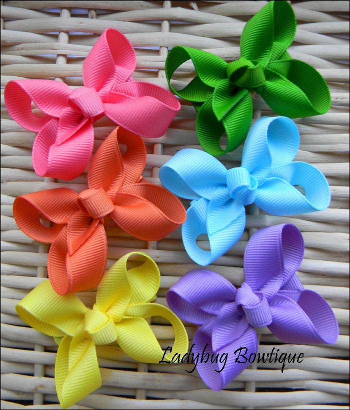 Girls Toddler Petite Hair Bow Set of Six - Basic Minis - Candy Shoppe