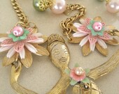SALE Vintage Necklace, Ballerina Necklace, Flower Necklace