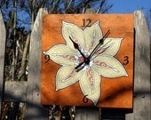 clematis wall clock (orange)
