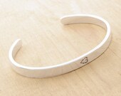 Less Than Three Cuff Bracelet, Handmade Sterling Silver, Geek Heart Emoticon