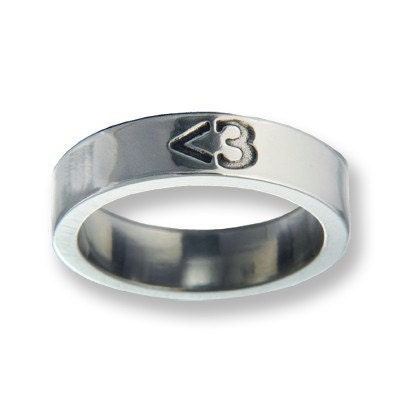 Less Than Three Ring, Handmade Sterling Silver Unisex