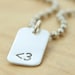Less Than Three ( Heart ) Emoticon Unisex Dogtag Sterling Silver Charm Pendant, Geek Chic Jewelry