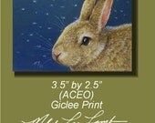 ACEO OE Giclee Print Bunny Melody Lea Lamb