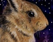 ACEO OE Giclee Print Bunny Rabbit  Melody Lea Lamb