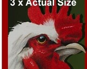 Rooster Chicken Bookmark from Original Art  Melody Lea Lamb
