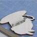 Wood bunny brooch