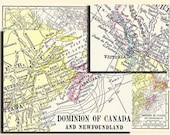 map of Canada.... from1891.... instant download.... digital map no. 366