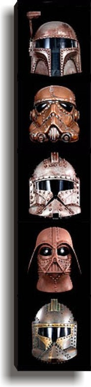 Steampunk Star Wars Helmets Art Print  Boba Fett Clonetrooper Vader Stormtrooper