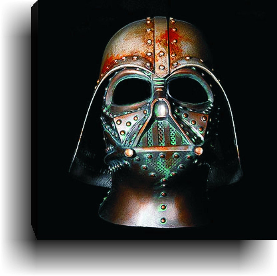 Star Wars Steampunk Darth Vader Helmet Canvas Art  Print Star Wars Rusted