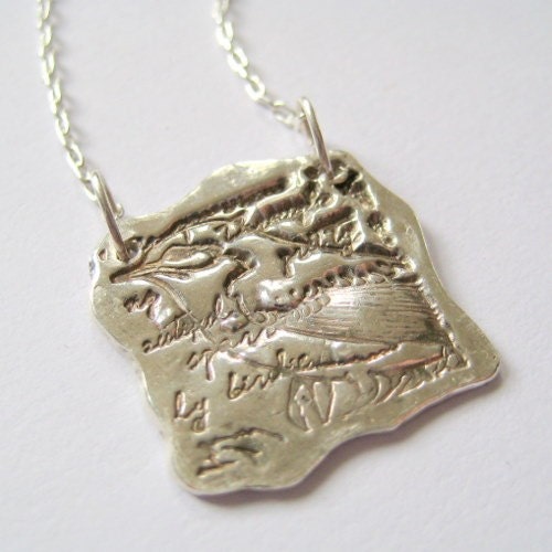 Handmade Fine Silver Birdie Pendant Necklace