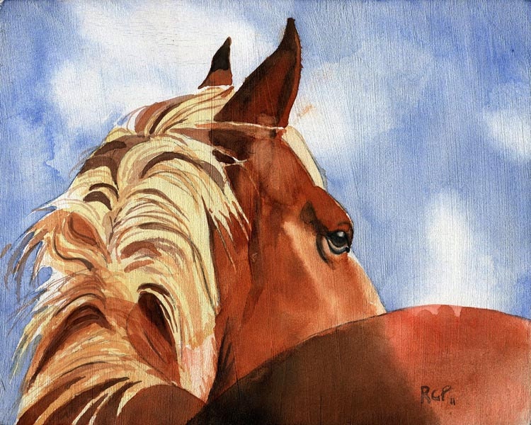 Palomino Equine Horse Art PRINT Watercolor Painting
