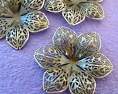 10pcs 44mm Antique Bronze Filigree Flower Wraps A3-1