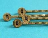 12pcs Antique Bronze Bobby Pins With Round Pad