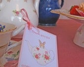 Bunny and her Teapot -Thank you for coming to my Party Gift Tags