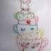 Bunny and Her Teacups Embroidery PDF Pattern