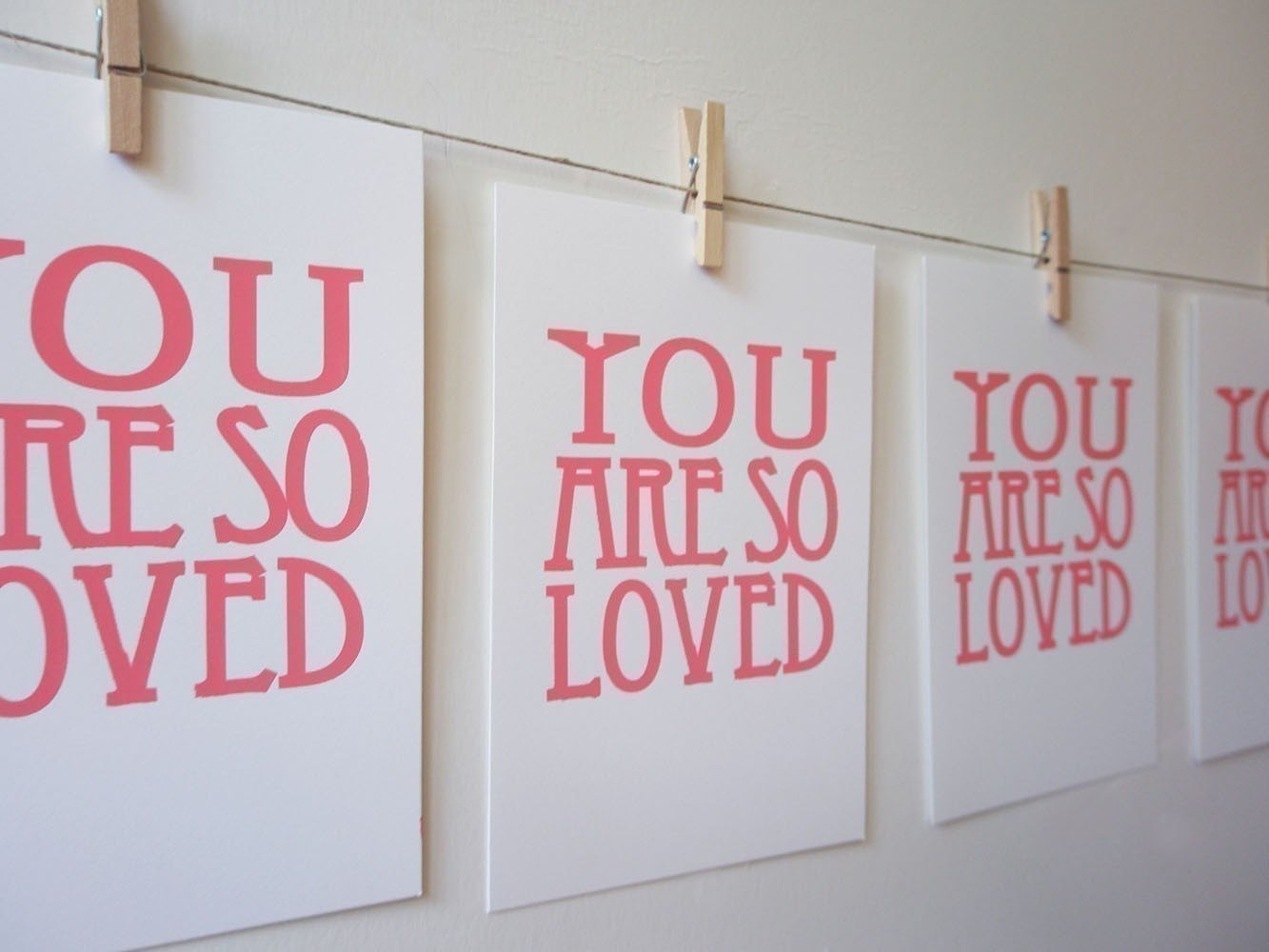 screen print you are so loved PINK