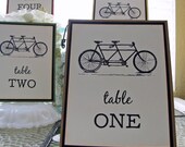 Tandem Bicycle Wedding Reception Table Numbers
