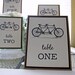 Tandem Bicycle Wedding Reception Table Numbers