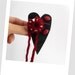 Felt Heart Modern safety pin brooch Red Grey Gray Silver - Big Metal Bead - Abstract