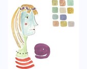 A Color Block Jumped Out of the Painting to Admire Her Necklace