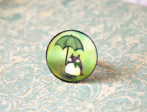 LAST ONE - Totoro  round cameo ring