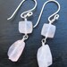 Soft Pastel Pink Rose Quartz Stone Earrings in Sterling Silver - Christian Earrings - Almond Blossoms