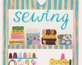 I Love Sewing Mixed Media Art