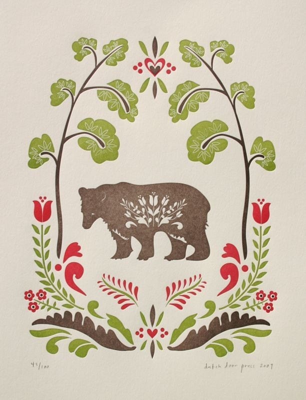 Folk Bear Print